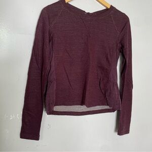 Lululemon Sattva Pullover Bordeaux Drama Merino‎ Wool Bow Sweatshirt 6